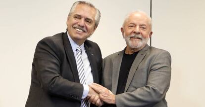 Los presidentes de Argentina y Brasil, Alberto Fernández y Lula da Silva.