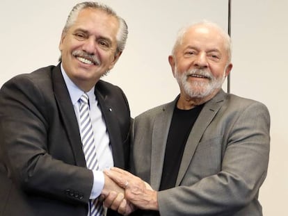 Los presidentes de Argentina y Brasil, Alberto Fernández y Lula da Silva.