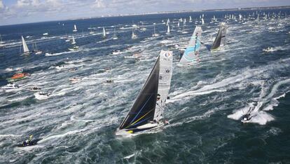 Salida de la octava edición del la Vendée Globe en Les Sables-d'Olonne (Francia).