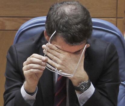 Feijóo, ayer en el Consello de la Xunta.