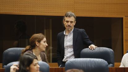 El exportavoz de Podemos, Jos&eacute; Manuel L&oacute;pez, en el pleno de la Asamblea de Madrid.