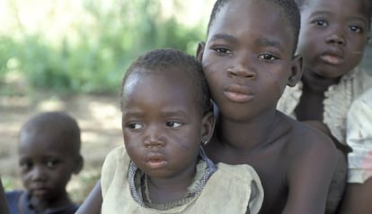 Un grupo de niños, en Ghana.