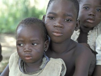 Un grupo de niños, en Ghana.