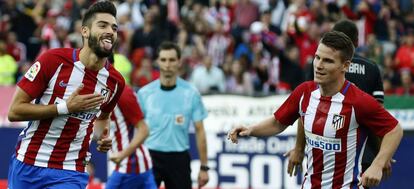 Carrasco celebra uno de sus goles.