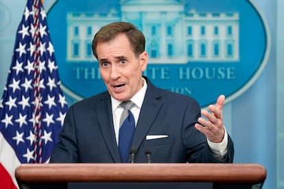 National Security Council spokesman John Kirby speaks during a press briefing at the White House, Wednesday, March 29, 2023