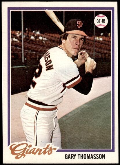 Carta de Gary Thomasson jugando para los San Francisco Giants de la MLB en 1978.