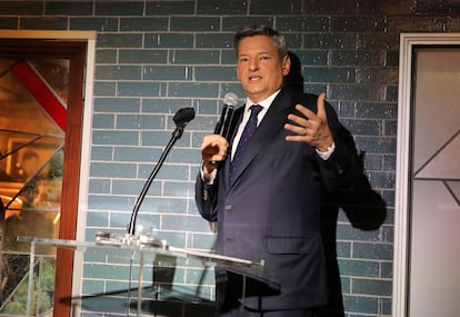 Ted Sarandos habla ante los nominados al Oscar 2020 el pasado febrero en Los Ángeles, California