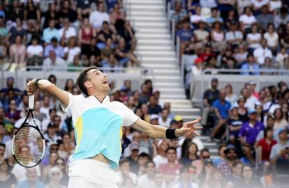 Bautista, durante el partido contra Cilic.