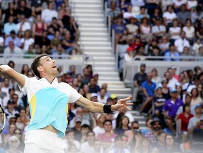 Bautista, durante el partido contra Cilic.