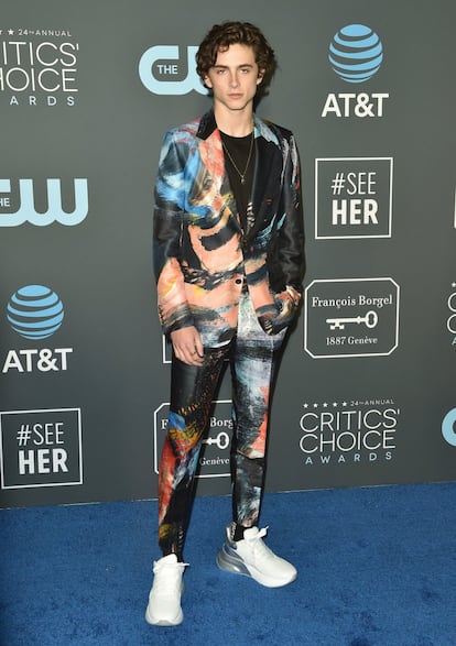 Timothee Chalamet, durante su paso por la alfombra roja el pasado domingo.