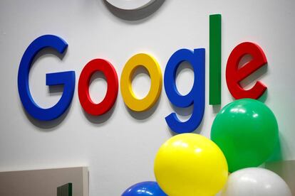 FILE PHOTO: Google logo is seen at VivaTech fair in Paris