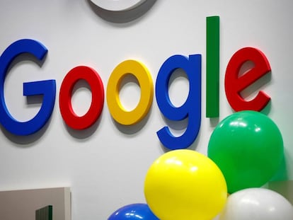 FILE PHOTO: Google logo is seen at VivaTech fair in Paris