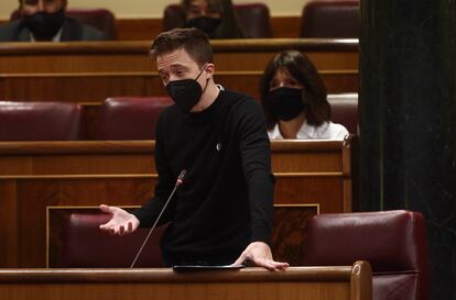 Íñigo Errejón interviene durante la sesión de Control al Gobierno en el Congreso de los Diputados el 17 de marzo. 