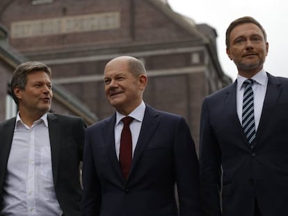 Integrantes de la coalición tripartita del nuevo Gobierno alemán.