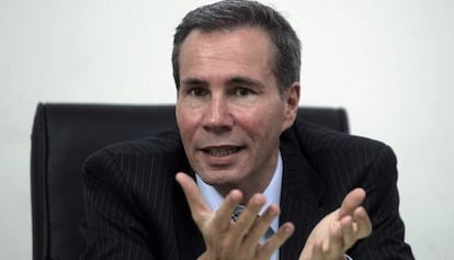 Alberto nisman durante un mitin. 