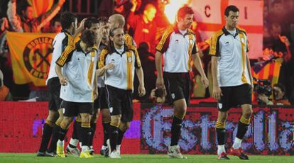 La selección catalana celebra el segundo gol de Sergio García.