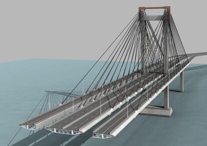 Recreación del futuro puente de Rande