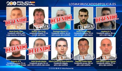 Cartel de la campaña de los 10 más buscados de la Policía Nacional, lanzada el pasado julio, con los rostros de los fugitivos que todavía no han sido arrestados.