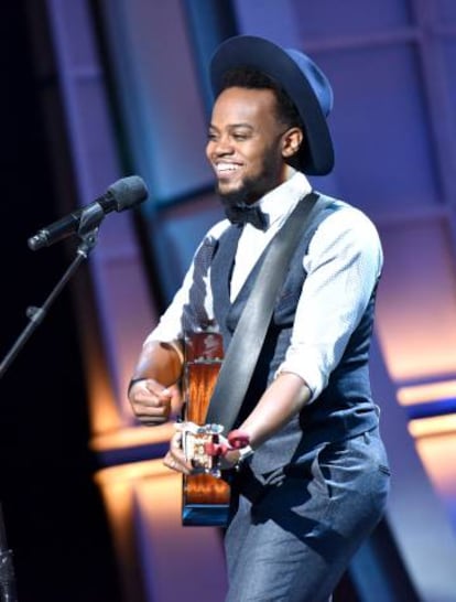 Travis Greene en el teatro Orpheum de Los Angeles el 9 de enero de 2016.