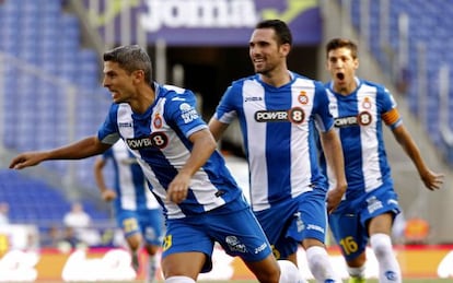 Salva Sevilla celebra su gol frente al Getafe. 