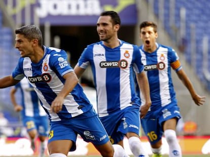 Salva Sevilla celebra el seu gol contra el Getafe.