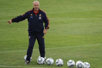 Del Bosque, durante un entrenamiento