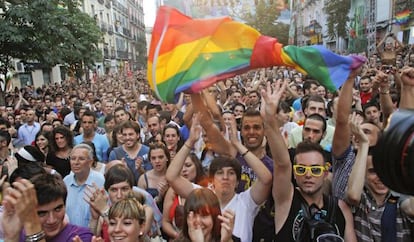 Fiesta del Orgullo Gay en Madrid.