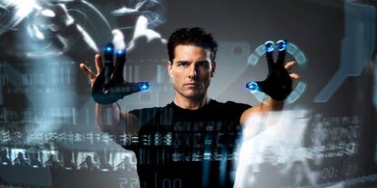 Tom Cruise en Minority Report, donde se ocupa del precrimen.