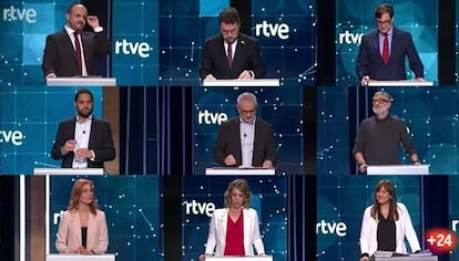 Imagen del debate de las elecciones catalanas este domingo en TVE.