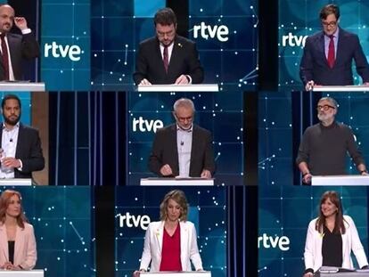 Imagen del debate de las elecciones catalanas este domingo en TVE.