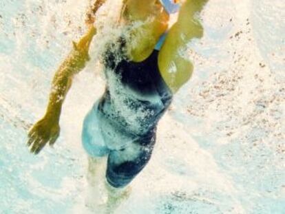 Mireia Belmonte, durante los 400m estilos.