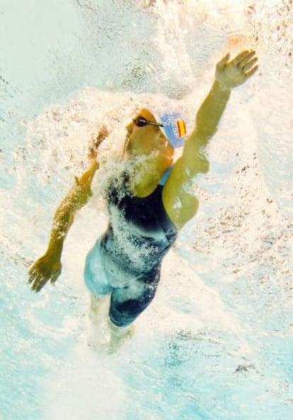 Mireia Belmonte, durante los 400m estilos.