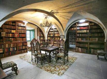 A biblioteca do mosteiro de San Xoán de Poio na actualidade.
