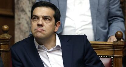 Alexis Tsipras al Parlament, dissabte.