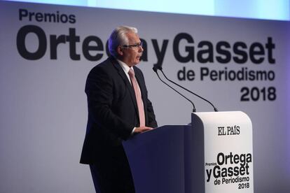 Baltasar Garzón, presidente del jurado de esta edición, durante su discurso.