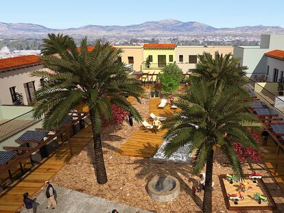 Una simulación del proyecto de vivienda colaborativa de la cooperativa Ágora en la ciudad de Alicante.