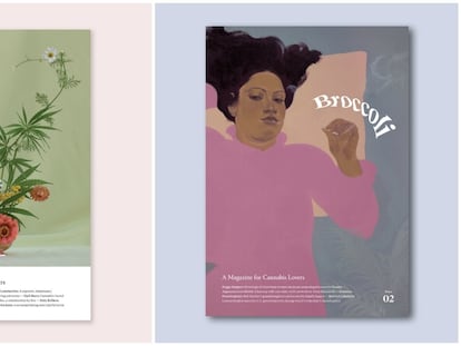 Dos portadas de la revista Broccoli, una revista para mujeres que aman el cannabis.