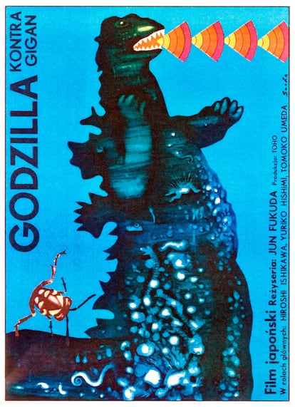 A Polish-language advertisement for 'Godzilla vs. Gigan' (1972).