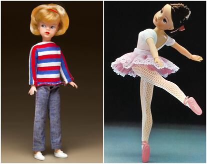 Muñeca Sindy Weekender de 1963 (izquierda) y la edición Sindy ballerina de 1980