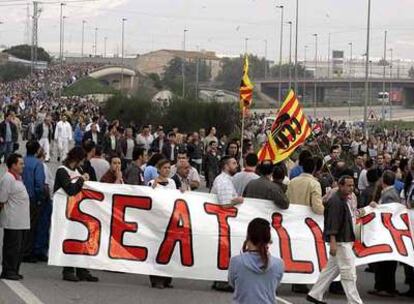 Trabajadores de Seat, en una protesta del año 2005.