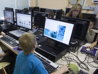 Alumnes en una escola de Barcelona.