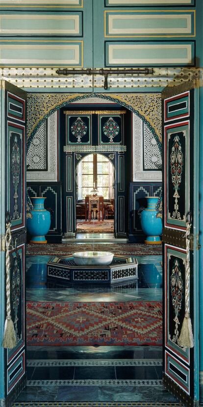 La entrada al salón Matisse de Villa Oasis, la vivienda de Bergé y Saint Laurent en Marrakech.