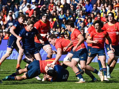 Un momento del partido España-Países Bajos de este domingo, de clasificación para el Mundial de Australia de Rugby 2027.