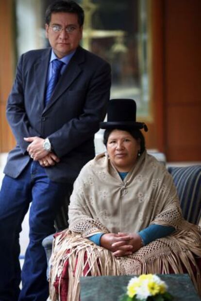 Gonzalo Hurtado, presidente del Tribunal Supremo de Bolivia, y Cristina Mamani, presidenta del Consejo de la Magistratura.