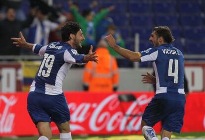 Coltto celebra el gol del empate frente al Villareal. 