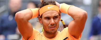 Nadal se lamenta durante a partida contra Murray.