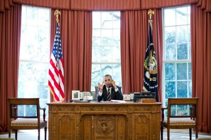 Barack Obama, en el Despacho Oval de la Casa Blanca. 