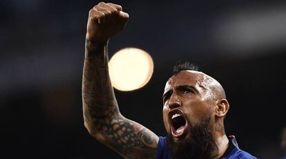 Vidal, després del triomf del Barça al Bernabéu.