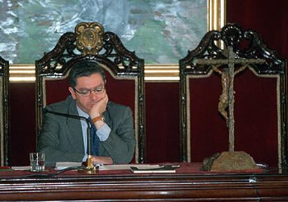 Alberto Ruiz-Gallardón, durante un pleno del Ayuntamiento de Madrid. 

/ 

GORKA LEJARCEGI