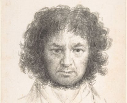 Detalle de 'Autorretrato', obra de Francisco de Goya (1795-7).